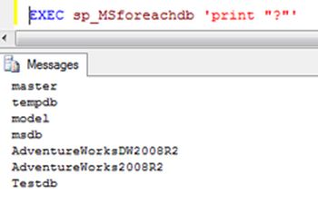 undocumented sp_MSforeachdb procedure in SQL server